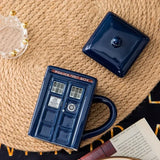 Triogift  -  1pc 450ml Creative Police Box Mug Funny Ceramic Coffee Tea Cup with Gift Box Milk Drinks Breakfast Cup Birthday Gift Kitchenware