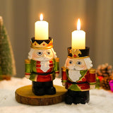 Triogift  European Nutcracker Candlestick Decoration Ins Wind Home Living Room Desktop Decoration Candle Stand Christmas Resin Decoration