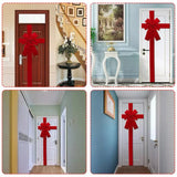 Triogift 24X33CM Hanging Door Bow Ribbon Big Red Bows for Wedding Christmas Holiday Front Door Party Home Decorations DIY Supplies