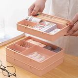 Triogift Desk Drawer Organizer Desk Sundries Stationery Storage Box Bin Cosmetics Makeup Organizer Home Office Drawer Divider Container