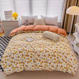 Triogift  1Pc Thickened Warm Soft Duvet Cover, 2 Different Fabric, A:100%Cotton B:100%Flannel, 17 Sizes