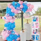 Triogift 105Pcs Gender Reveal Balloons Arch Kit Baby Shower Decor Pink Blue Balloons Garland Decor Boy Girl 1st Birthday Party Decoration