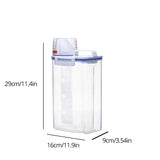 Triogift 1Pc 2L Food Pail Plastic Storage Tank with Measuring Cup Container Moisture Proof Sealed Jar Supplies Accessories Storage Tank