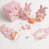 Triogift  6pcs Cute Easter Bunny Candy Box Pink Rabbit Ear Chocolate Biscuit Gifts Packaging Boxes For Happy Easter Birthday Party Decor