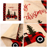 Triogift  Christmas Chair Cover Red Truck Dining Chair Cover For New Year Merry Christmas Party Home Dining Room Kitchen Table Decor