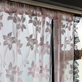 Triogift Pink Floral Roman Curtain for Bay Window Sheer Lifting Drape With Black Lace Kitchen Home Decoration Blinds #E