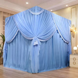 Triogift European princess air bed curtain,double layer tassels shading bed curtain mosquito net new type no support thickened mosquito