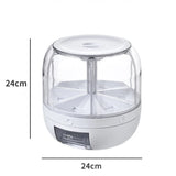 Triogift 6KG Rotatable 360 Degree Rice Dispenser Sealed Dry Grain Bucket Dispenser Moisture-proof Kitchen Food Container Storage Box