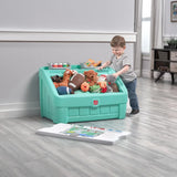 Triogift 2-In-1 Toddler Toy Storage Box Plastic Durable with Lid Bedroom Playroom