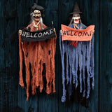 Triogift  Halloween Hanging Ghost Haunted House Hanging Grim Witch Ghost Horror Props Electric Toys Home Door Bar Club Halloween Decor