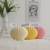 Triogift Scented Candle without Flame Sea Shell Shape Soywax Candles for Living Room Home Decorative Candles