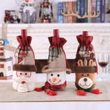 Triogift  Christmas Decorations For Home Navidad Wine Bottle Bag Cover Santa claus Snowman Christmas Party Ornaments Decor