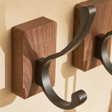 Triogift New Simple Solid Wood Hook Walnut Hanging Hanger Bathroom Wall Hook Bedroom Coat Storage Rack Home Towel Key Decoration Hook