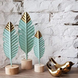 Triogift Modern Feather Table Decor Figurine