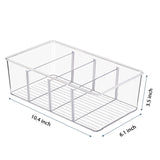 Triogift 4 Grids Refrigerator Organizer Bins Soda Can Beverage Transparent Fridge Kitchen Container Cabinets Holder Fresh Storage Box