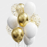 Triogift 12pcs 12inch Black Gold Latex Balloons Graduation Helium Globos Adult Kids Birthday Party Decorations Baby Shower Home Supplies