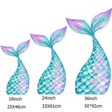 Triogift 18/24/36inch Mermaid Tail KT Board Purple Shell Cutout for Birthday Party Decoration Mermaid Theme Backdrop Baby Shower Supplies