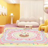 Triogift Cute Cartoon Living Room Sofa Coffee Table Carpet Pink Girl Bedroom Bedside Bay Window Soft Carpets Nordic Study Cloakroom Rug