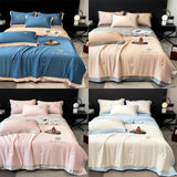 Triogift  Summer Quilt Simple Luxury Modal comforter Thin Bed Cover Bedding double-sided Quilt single bed  high quality