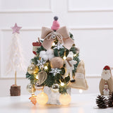 Triogift   Mini Christmas Tree Set Desktop Xmas Tree Decoration Gold Jingle Gift Led Christmas Tree Ornamend Diy House Warming Gift