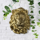 Triogift Handmade Poly Resin Farmhouse Lion Wall Decoration Sculptures & Figurine 17 Inch Eye-catching Installation Lion Head Statue Home