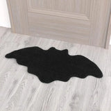 Triogift Black Spider Web Halloween Rug Bathroom Rug for Halloween Decor Spooky Gothic Bath Mat Non-Slip Tufted Mat for Front Door Living