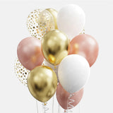 Triogift 12pcs 12inch Black Gold Latex Balloons Graduation Helium Globos Adult Kids Birthday Party Decorations Baby Shower Home Supplies