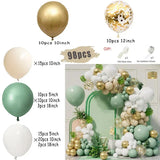 Triogift Jungle Safari Dark Green Balloon Garland Arch Kit Kid Birthday Party Supplies Gold Confetti Latex Ballons Baby Shower Decoration