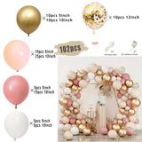 Triogift Boho Dusty Retro Pink Balloons Garland Arch Kit Bride Wedding Birthday Party Decoration Girls Baby Shower Rose Gold Ballon Chain