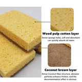 Triogift  10 Pack Eco-Friendly Sponge Dual-Sided for Dishwashing Wooden Pulp Sponge Non Scratch Kitchen Biodegradable Cleaning Sponge