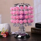 Triogift Fragrance Lamp Tree Light Rose Flower Table  Home Decoration Lights with LEDs for  Party Wedding  EU Plug