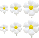 Triogift  White Daisy Flower Foil Balloon Plumeria Helium Ball Wedding Kids Birthday Party Decoration Baby Shower INS Photo Props