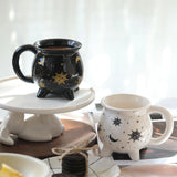 Triogift  -  1pc Son Moon Stars Coffee Mug 350ml/11.8oz Divination Brew Shaped Ceramic Coffee Cup Christmas Holiday Gifts Family Unique Gifts