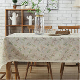 Triogift Blending Flower Tablecloth Bloom Table Cover with Lace ,for Home Kitchen Dinning Tea Coffee Table Wedding Decoration Mesas