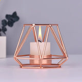 Triogift Nordic Light Luxury Candle Holder Golden Iron Candle Holder Rose Gold European Romantic Candle Cup Table Decoration