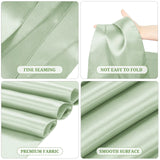 Triogift  12PCS 30X275cm Sage Green Wedding Satin Table Runner Party Supply Christmas Home Dining Luxury Table Decoration 12" X 108"