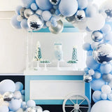 Triogift Blue Balloon Garland Arch Kit 1st Birthday Party Decoration Kids Baby Shower Boy Wedding Birthday Ballon Foil Latex Ballon Globo