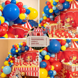 Triogift Circus Party Balloon Arch Kit Garland Red Blue Yellow Balloons Carnival Birthday Decorations Rainbow Confetti Ballon Baby Shower