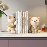 Triogift Cream Wind Bear Decoration, Bookstore Bookstand, Light, Luxury, High End, Home Decoration, Entrance, Living Room, Craft Gift