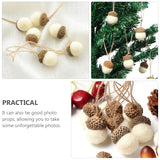 Triogift Christmas Acorn Ornaments Tree Felt Acorns Hanging Fall Pine Cones Ornament Pendants Cone Garland Decor Decors Crafts Pom