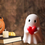 Triogift Halloween Middle Finger Ghost Decoration Cute Ghost Statue For Home Fireplace Decor Smooth Body Enhance Festive Atmosphere