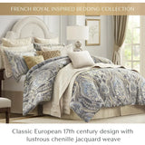 Triogift  Oversized Comforter King Bedding Bed Linen Set Luxe Chenille Jacquard Damask Soft Microfiber Twill Comforter Freight free