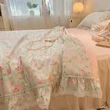 Triogift Summer Quilt   2024 New  Cotton Korean Ins Lace Fragmented Series  Air Condition Quilt High Quality Summer Blanket set