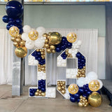 Triogift Navy Blue Balloons Garland Arch Kit White Gold Confetti Latex Balloon Kids Birthday Party Wedding Anniversary Baby Shower Decor