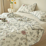 Triogift Summer Quil  Style Class A Knitted Aerobic Cotton Printed Soybean Quilt Summer Bedspread Home Textiles