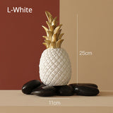 Triogift Nordic Light Luxury Pineapple Decoration,Golden Fruit Shape Living Room Porch Home Decoration Figurines Gift Wedding Props