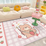 Triogift Cute Cartoon Rugs for Bedroom Soft Cloakroom Rug Large Area Carpets for Living Room Imitation Cashmere Balcony Porch Door Mat