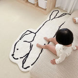 Triogift  Bedside Rugs White Carpet Thickened Cartoon Door Mat Bedroom Rug LivingRoom Decorative IG Cute Kitten Puppy Customized 양탄자 тапис