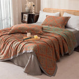 Triogift  Stitch Bed duvets Cotton gauze Bed linen Comforter bedding set Jacquard summer Blanket Double bed quilt bedspreads and coverlets