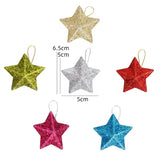 Triogift Gold Glitter Star Ornaments Christmas Tree Hanging Pendant 2024 Christmas Decorations for Home Navidad New Year Party DIY Gift